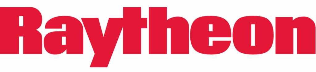 Raytheon logo in red bold text