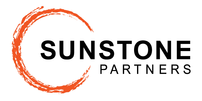 Stylized orange circle logo.