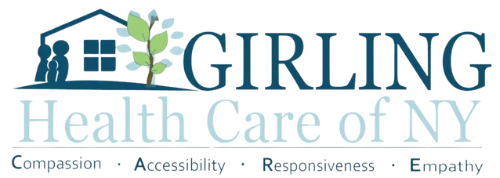 Girling Health Care of NY multi-colored logo for the M&A transaction: Pinnacle Home Care has entered into a strategic partnership with Girling Health Care of NY