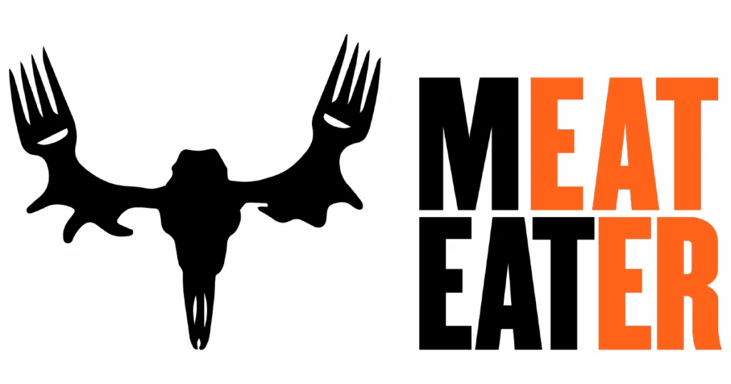 Moose antlers and text Meat Eater.