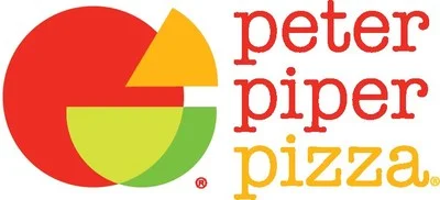 Logo: Peter Piper Pizza with colorful design.