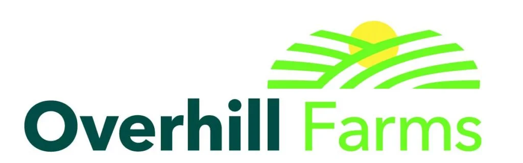 Overhill Farms logo with sun and fields.