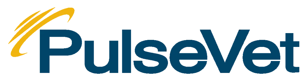 PulseVet logo with yellow swoosh.