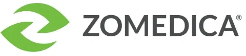 Zomedica logo with green emblem.