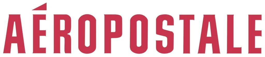 Aéropostale brand logo in bold red uppercase letters with an acute accent over the first letter E