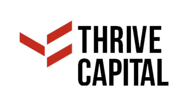 Logo with red V-shape and text.