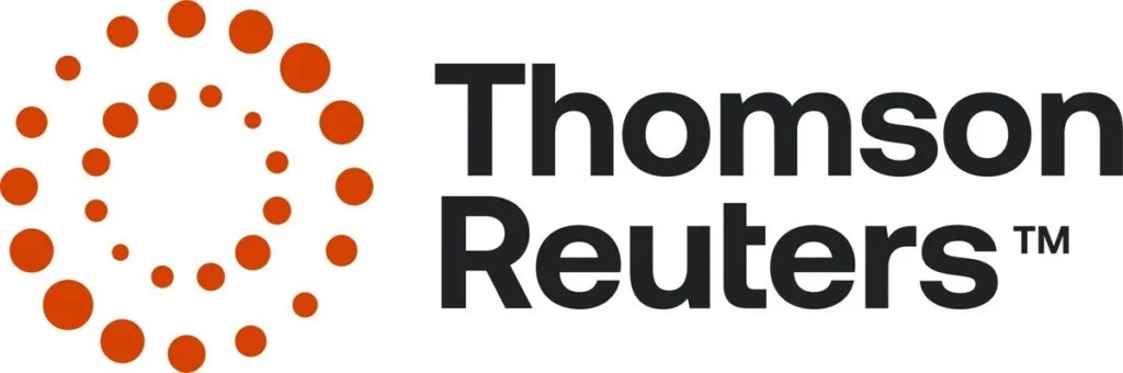 Thomson Reuters logo in orange and black.