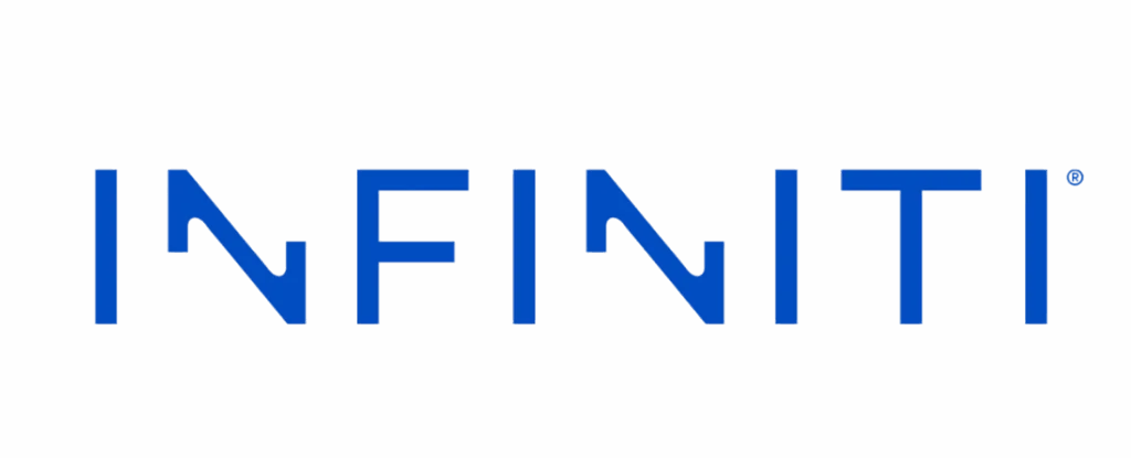 Blue Infiniti logo on a transparent background.