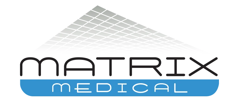 Matrix Medical logo with grid design.