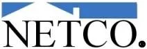 Logo with NETCO and blue roof design.