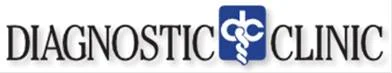 Diagnostic Clinic logo with medical symbol.