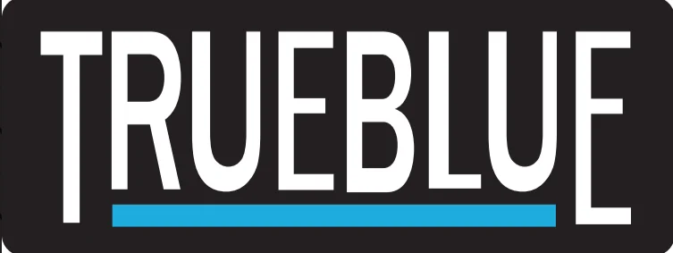 Logo with the word TRUEBLUE.