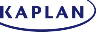 Logo: Kaplan text with oval.
