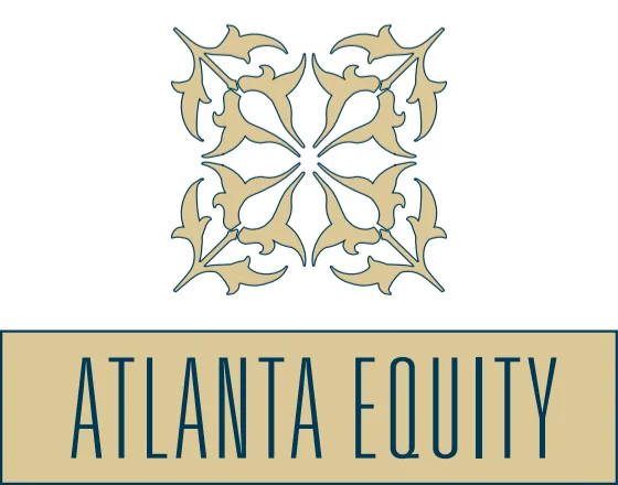 Atlanta Equity logo with floral design.