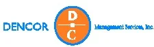 Dencor company logo with orange and blue design.