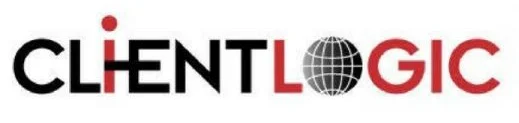 ClientLogic logo with globe and letters.