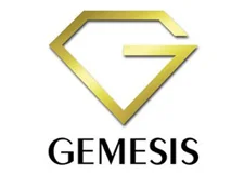 Gemesis diamond-shaped gold logo.