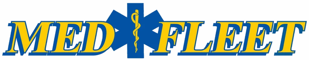 Med Fleet logo with blue star and yellow text.