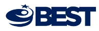 Logo with BEST in bold blue text.