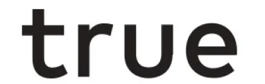 The word true in black font.