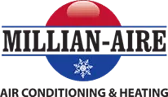 Millian-Aire logo with red and blue circle.