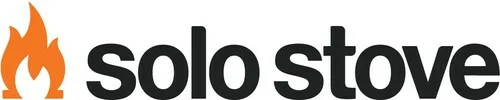 Black lowercase wordmark “solo stove” with an orange flame icon to the left.