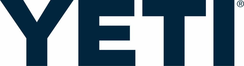 Bold, dark blue wordmark “YETI” in all caps.