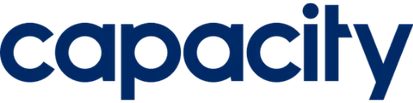 Capacity company logo in navy blue text on white background