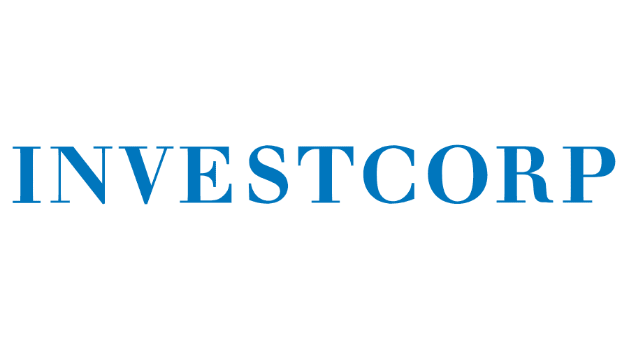 Investcorp logo in blue text.