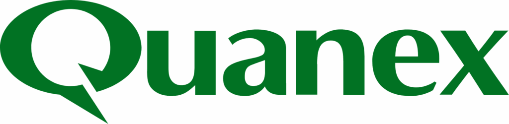 Quanex logo in dark green