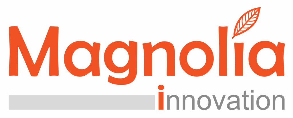 Magnolia Innovation logo with leaf design.