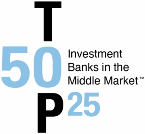 Hyde Park Capital recognized among Top 50 and Top 25 Middle Market Investment Banks – industry award graphic
